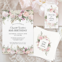 Pink Floral 80th Birthday Party