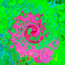 Groovy Abstract Green and Red Lava Liquid Swirl