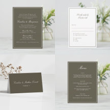 Classic Formal Script Olive Wedding Collection