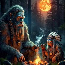 Bigfoot and Chief Moonlit Forest Gathering 