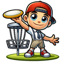 Cute Little Boy Playing Disc Golf P 