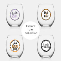 adult halloween party favors stemless wine glasses