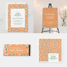 Peach Orange Citrus Fruit Baby Shower Collection