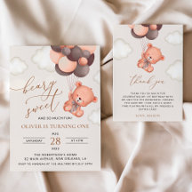 Baby Bear and Brown Balloons Birthday Collection