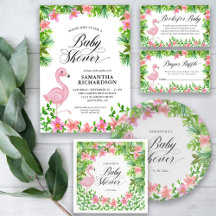 Pink Flamingo Tropical Baby Shower
