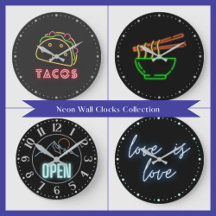 Neon Wall Clocks Collection