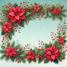 Christmas Watercolor Poinsettia Custom Name Gifts