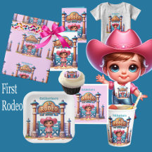 Western Cowgirl First Rodeo Birthday Custom