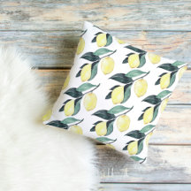 Watercolor Yellow Lemons Seamless Pattern