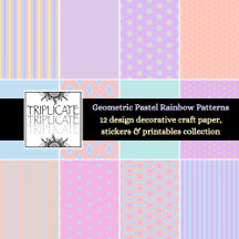 Pastel Rainbow Geometric Papercraft Supplies