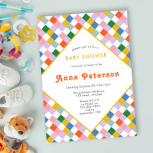 Modern Retro Colorful Baby Shower