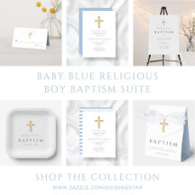 Elegant Baby Blue Religious Boy Baptism Suite