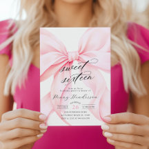 Sweet Sixteen Pink Bow Birthday