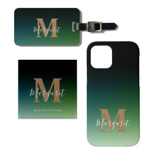 Black Green Ombre Monogram