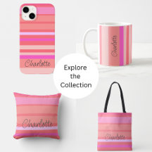 Personalized Pink Stripes Home and Accessories