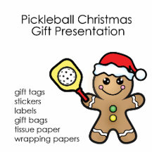 Pickleball Christmas gift wrapping,  bags and tags