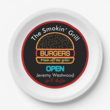 Man Cave She Shed BBQ Paper Plates