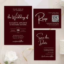 Elegant Modern Burgundy Wedding Collection