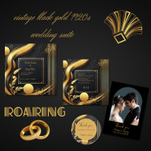 vintage black gold 1920s wedding collection