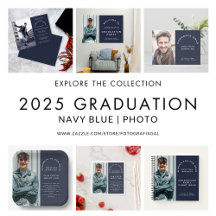2025 Male Graduation Photo Navy Blue