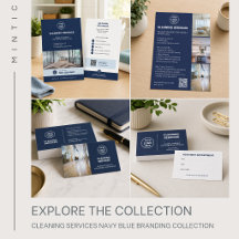 Cleaning Services Navy Blue Branding Collection