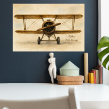 Vintage Biplane Airplane Antique Cards Gifts