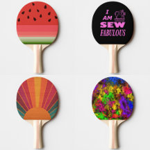Ping Pong Paddles With Retro Pop Art Designs 
