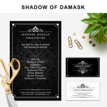 Matching items: Shadow of Damask Business Cards