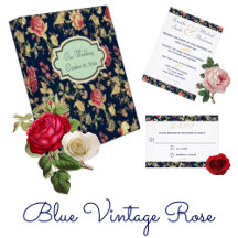 Blue Vintage Rose Wedding
