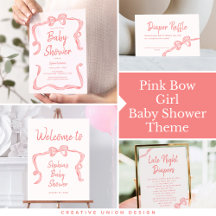 Pink Bow Girl Baby Shower Theme