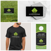 Modern Lawn Care Grass Logo Business Suite