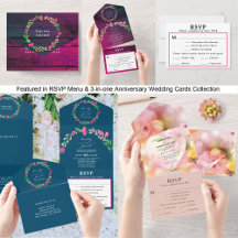 RSVP Menu & 3-in-one Anniversary Wedding Cards