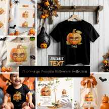 Cute Orange Pumpkin Kids Halloween Party Set