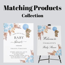 Baby Shower Boy - Teddy bear pampas grass