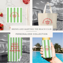 Bikinis & Martinis The Beach Club Green Stripe