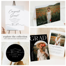 Modern Minimalist Line Art Graduation