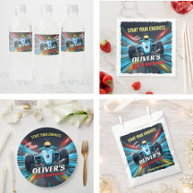 Blue Grand Prix Racing Car Birthday - Collection