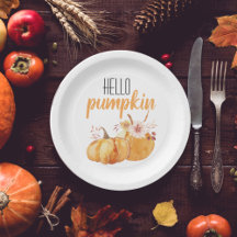 Modern Hello Pumpkin Orange Pumpkin With Flowers