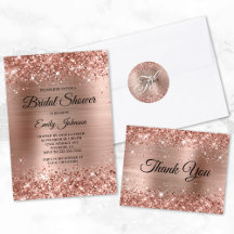 Rose Gold Glitter Bridal Shower