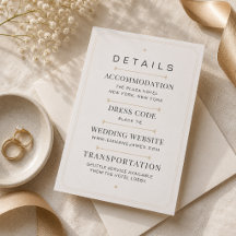 Modern Luxury Wedding Details Card Templates