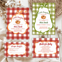 Whimsical Little Pumpkin Ribbon Frame Baby Shower