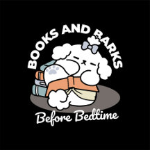 Books and Barks – Cute Sleepy Dog Reading Design