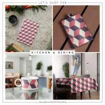 Red Shade 3D Cubes Illusion Pattern