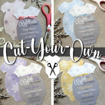 Cut-Your-Own Baby Bodysuit Shape Snowflake Shower