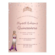 Quinceañera - rose gold with diamonds