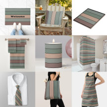 Brown Green With Black Stripes On Watercolor Paper