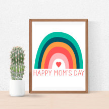 Happy Mom's Day Rainbow Heart