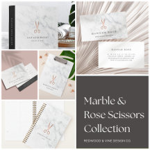 Marble & Rose Gold Scissors Salon Collection