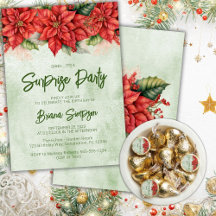 Christmas Poinsettia Holiday Floral Party 