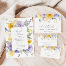 Purple and Yellow Flowers Bridal Shower Collection